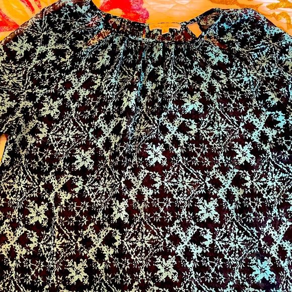 Creative Commune navy & turquoise patterned top - Picture 11 of 11